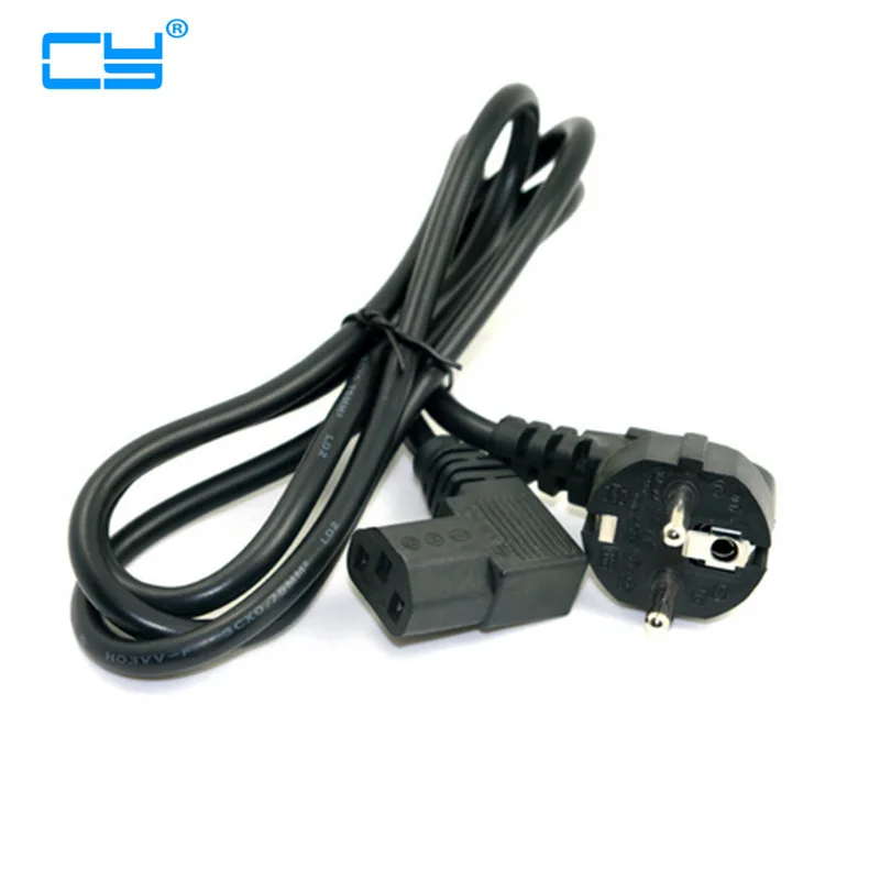 Европейская вилка ЕС плоский Nema 5 15P к IEC C13 левый Ang светодиодный шнур питания для