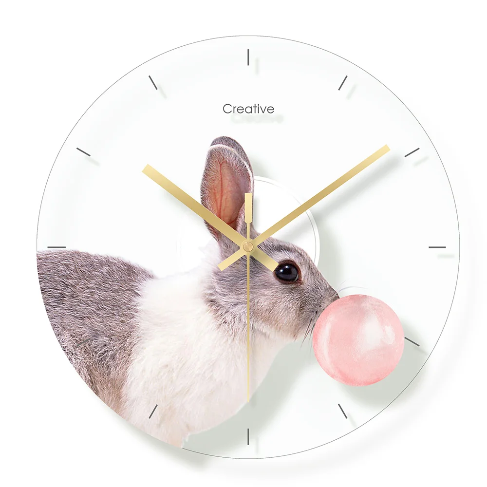 Настенные часы с 3d изображением животных минималистичные домашние настенные
