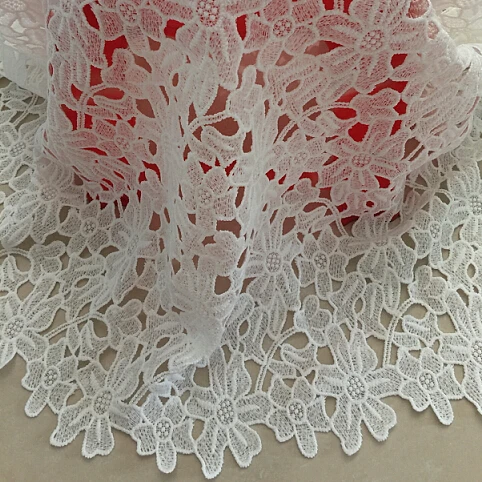 1 ярд новейшая африканская французская кружевная ткань для шитья/белая