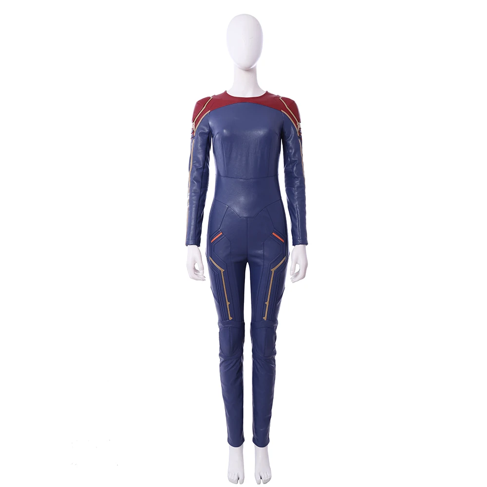 jumpsuit MMGG Хэллоуин капитан, для косплея Marvel Carol Danvers Косплей Костюм кожаный комбинезон высокого качества изготовление под заказ размер - Цвет: jumpsuit