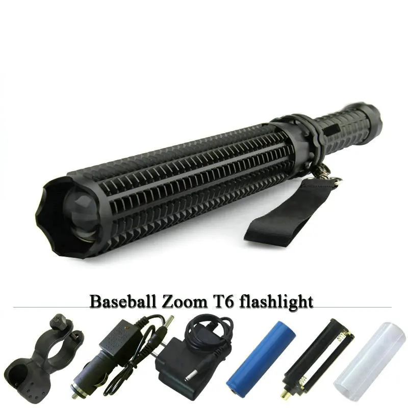 Охотничий фонарик Телескопический zoom baton 18650 или AAA XML T6 lanterna tatica фонарь для