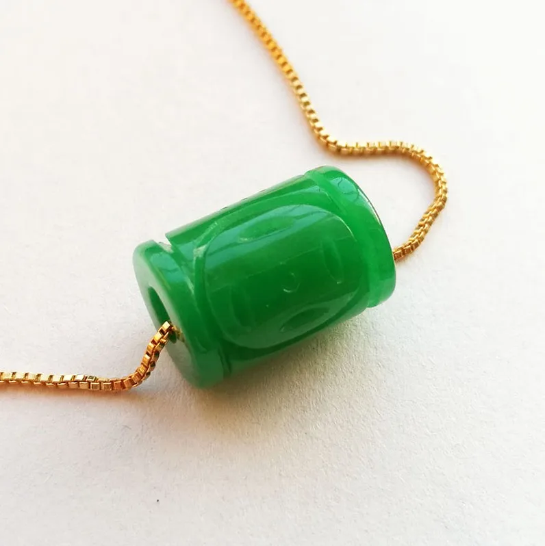 

Fine Jewelry Natural Stem Green Jade Transport Bead Pendan more type