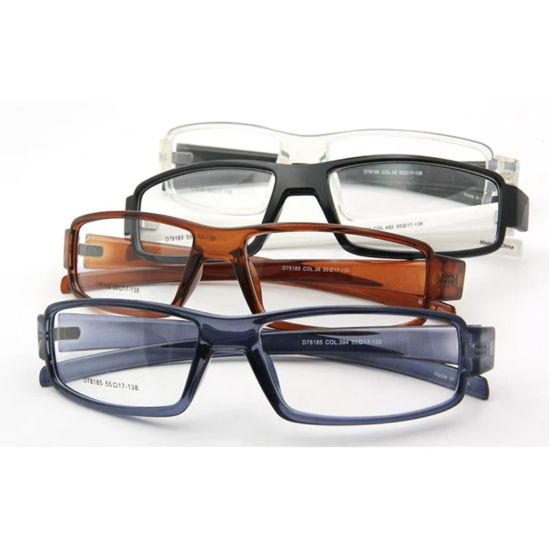 ESNBIE New Eyeglasses Frame Men TR90 Flexible Optical Frame 6 Base Square Glasses Frames Clear Fashion Lens