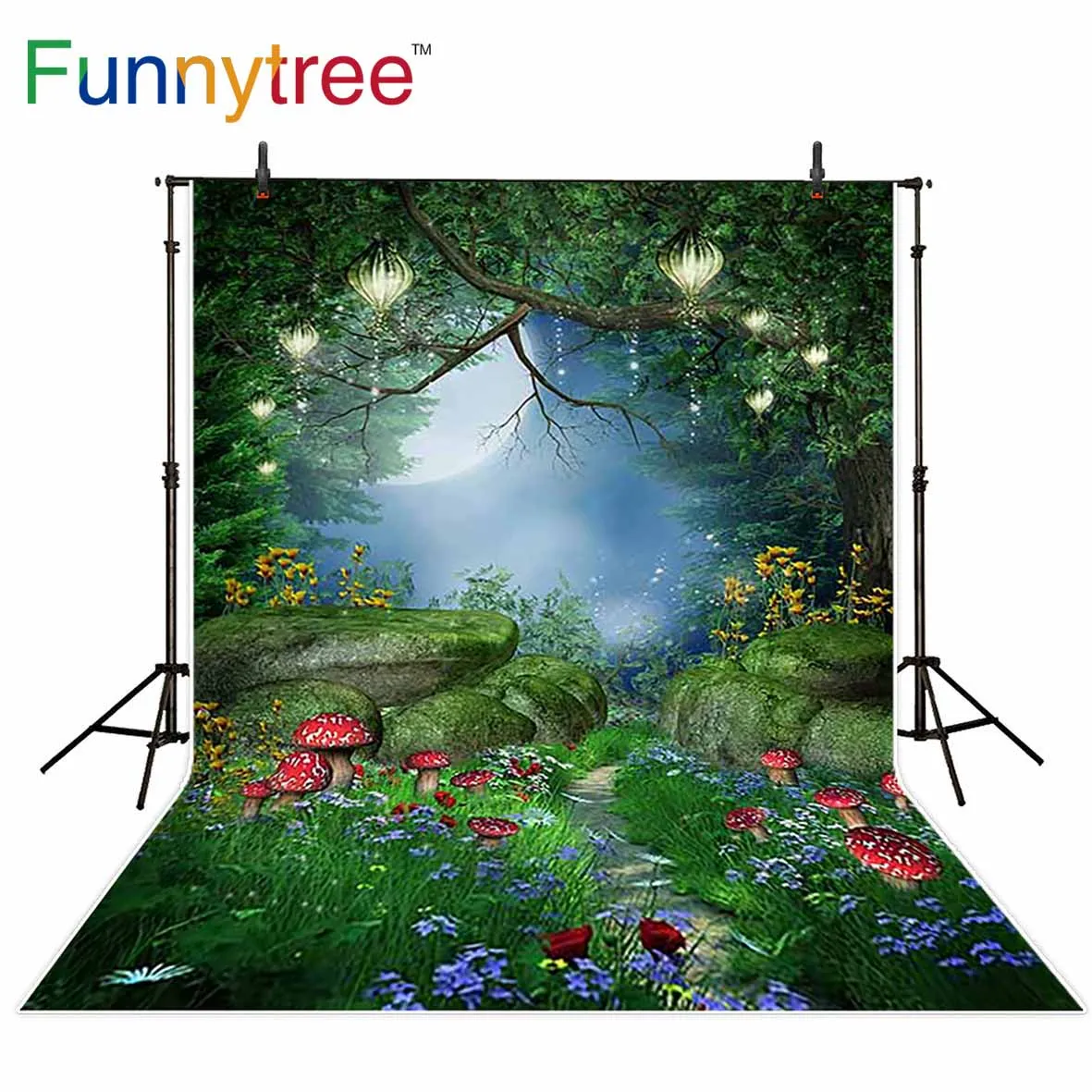 Фоны Funnytree для фото студия волшебный лес цветок древесный гриб Алиса в стране