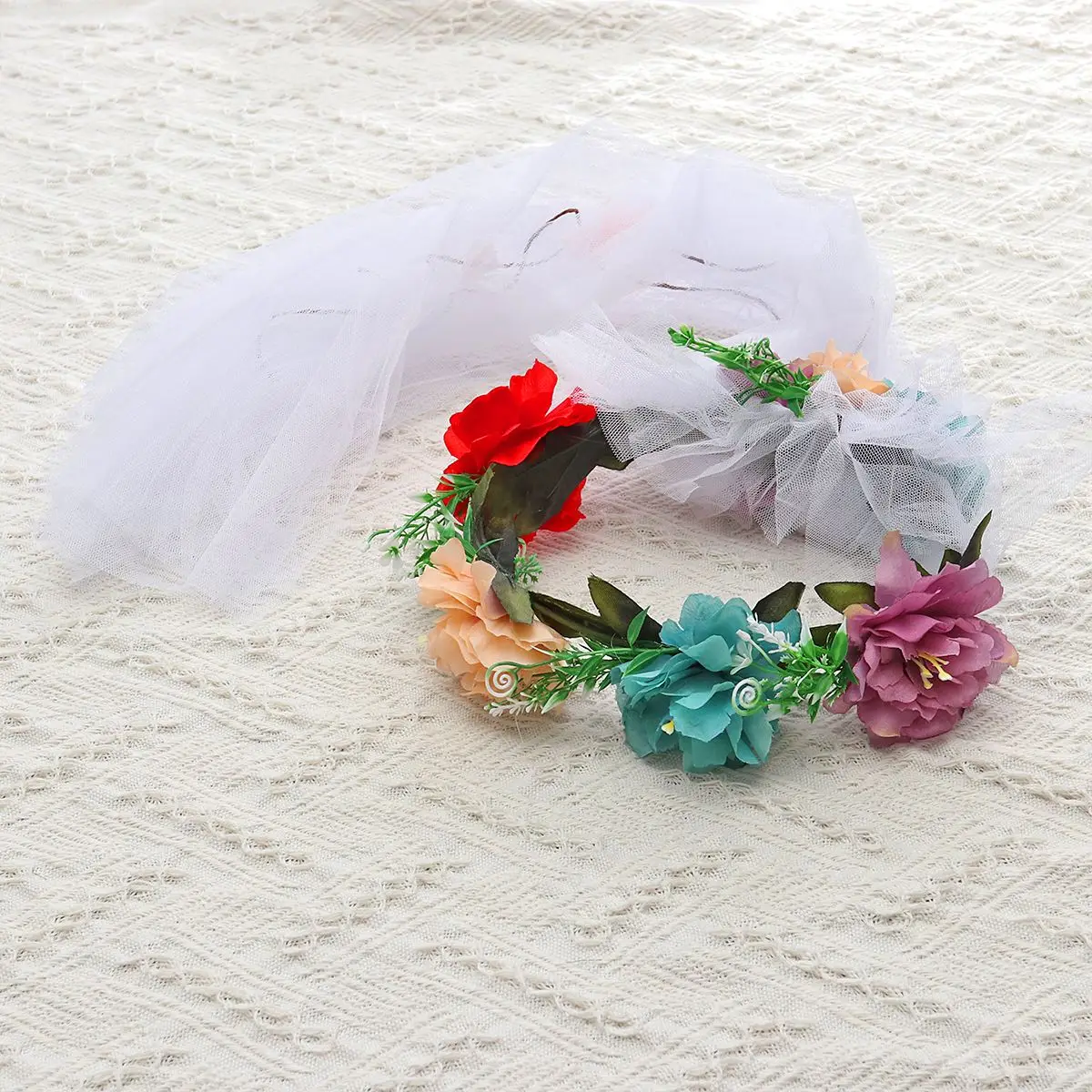 1 шт. свадебная вуаль с венком на Хэллоуин Свадебный венок Фата искусственная