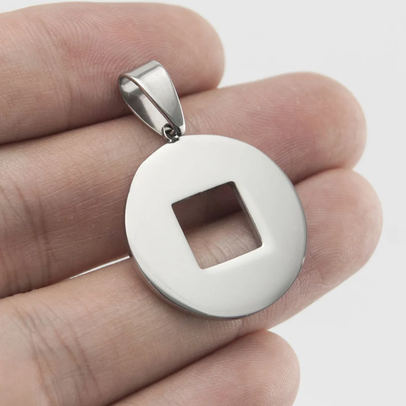 Круглые модные кулоны для женщин DIY Ювелирные изделия из нержавеющей стали с