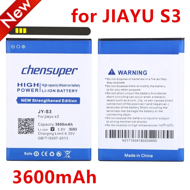 Новый аккумулятор большой емкости 3600 мАч JY S3/телефон для батареи JIAYU S3 Бесплатная