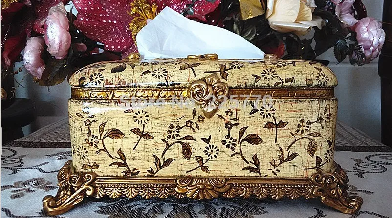 Европейская коробка для салфеток из смолы роскошная домашняя декоративная