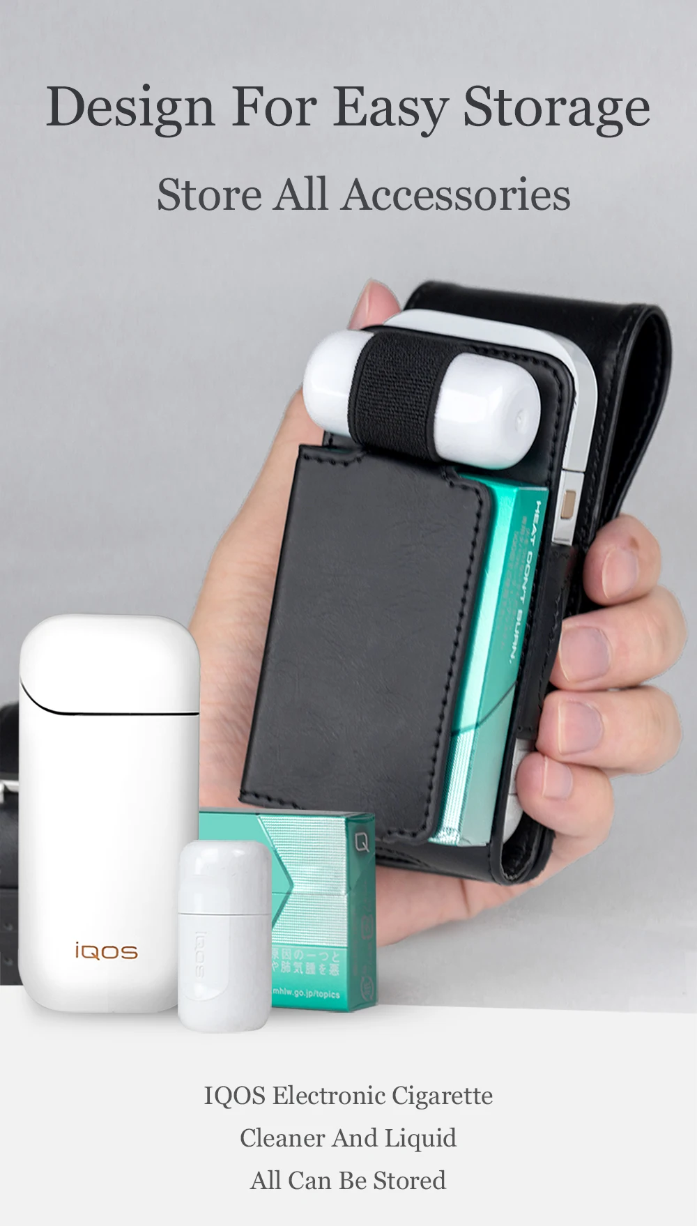Чехол JINXINGCHENG для IQOS 2,4 Plus, чехол для IQOS из искусственной кожи, защитный чехол-кошелек