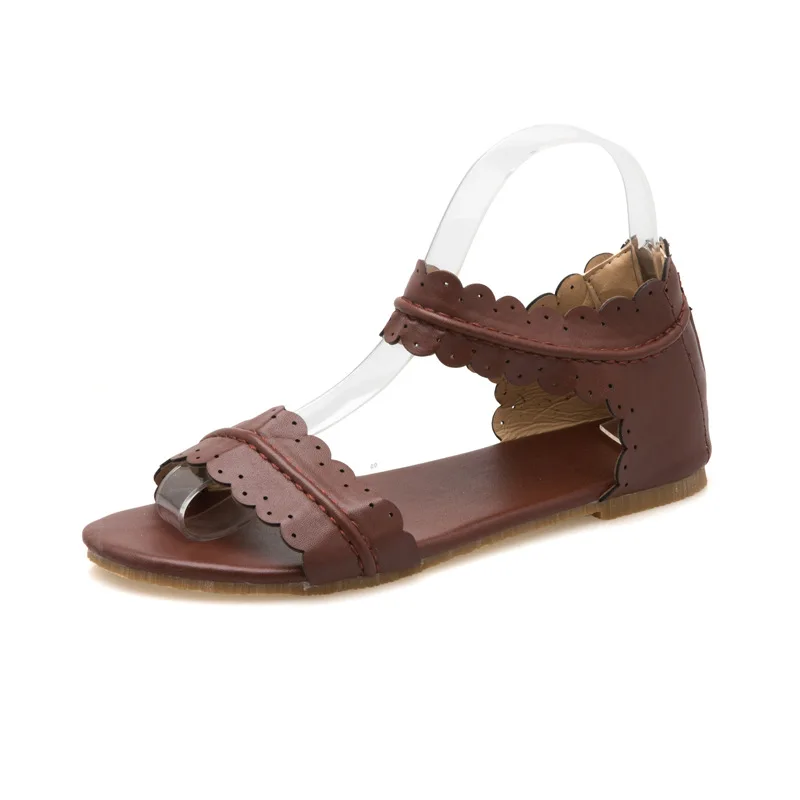 2018 новинка обувь на плоской подошве сандалии плюс Размеры Для женщин ручной