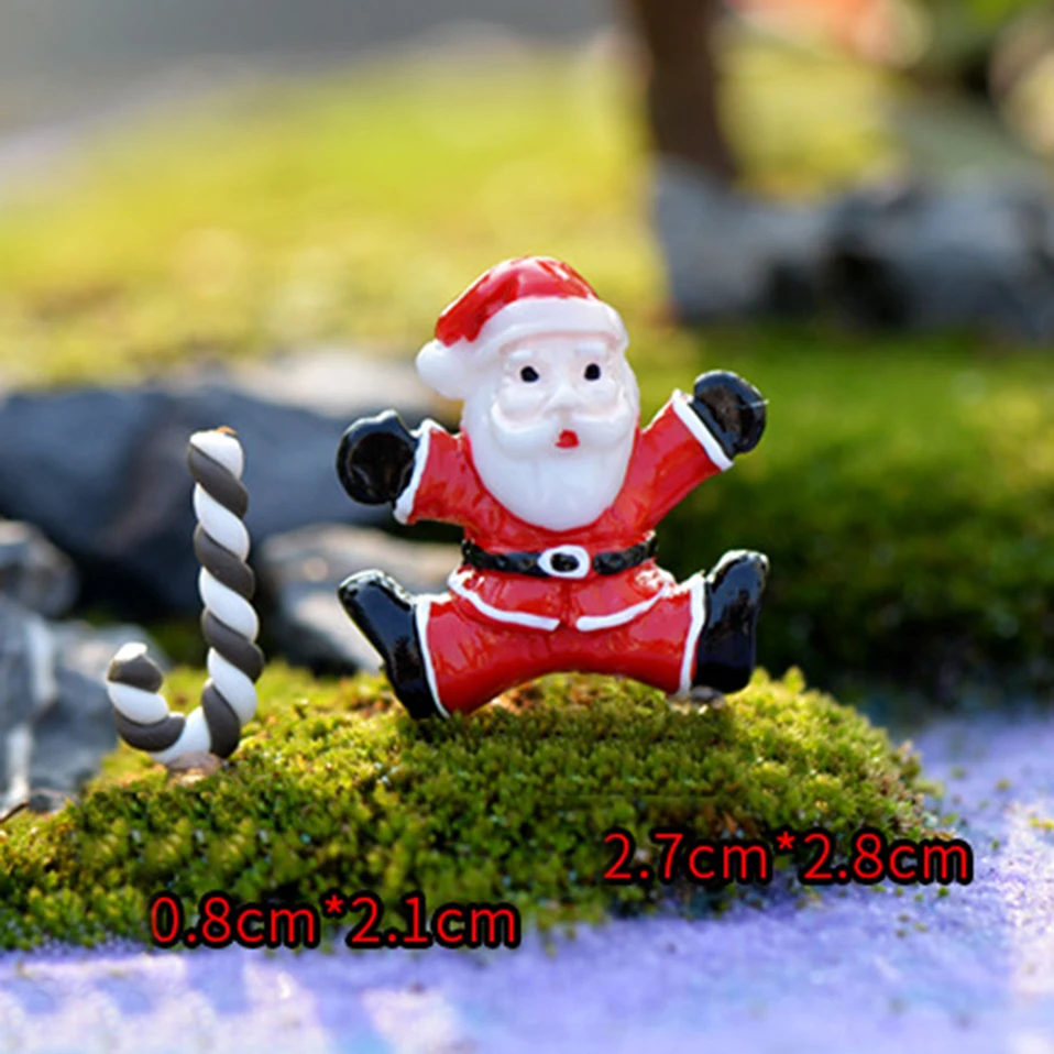 ZGTGLAD 1 шт. Рождественский Декор смола карамель Санта Клаус миниатюрная фигурка