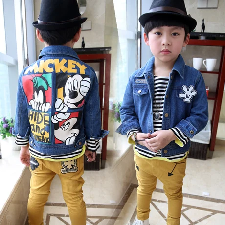 Детская джинсовая куртка ковбойская для мальчиков и девочек с мультяшной мини