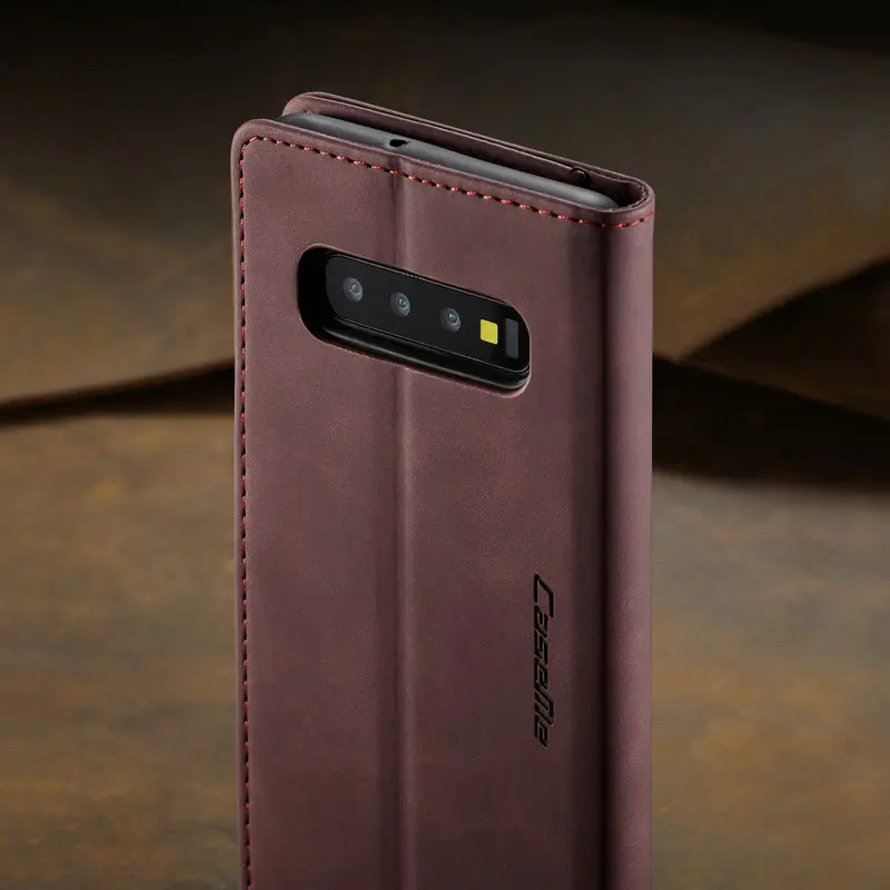 Чехол-книжка CaseMe в стиле ретро для телефона Samsung Galaxy S10 Роскошный кожаный