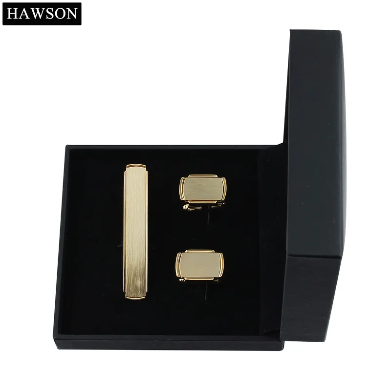 Набор запонок для галстука мужчин золотистый матовый зажим 2 17 дюйма|tie bar set|tie clip