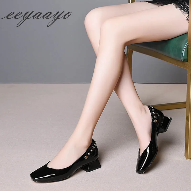 2019 г. Новые весенне осенние женские туфли лодочки из натуральной кожи модные