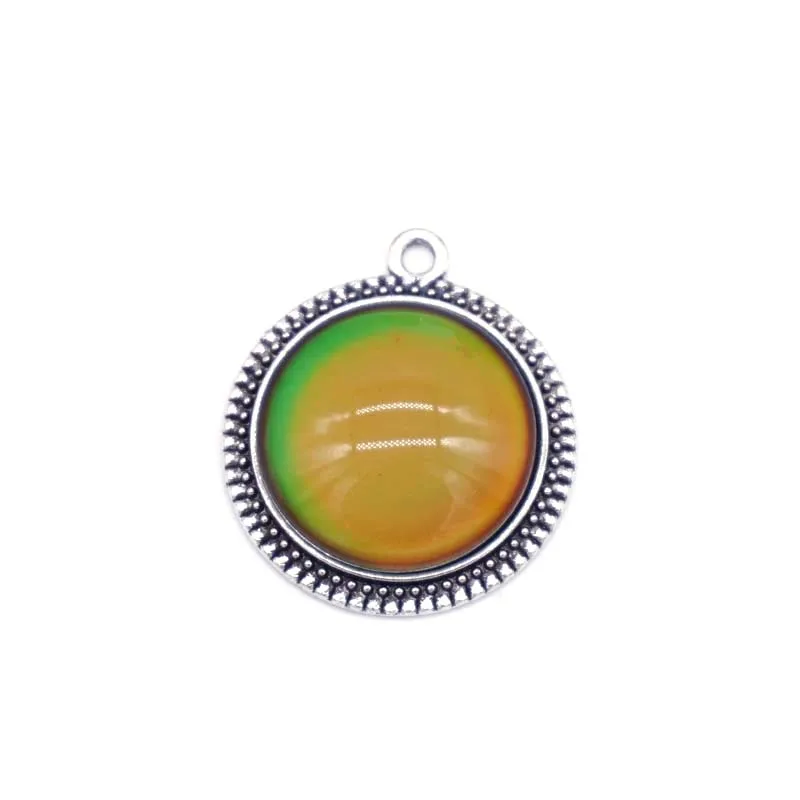 Новые круглый кулон сплава чувство эмоция изменение Цвет настроение Цепочки и