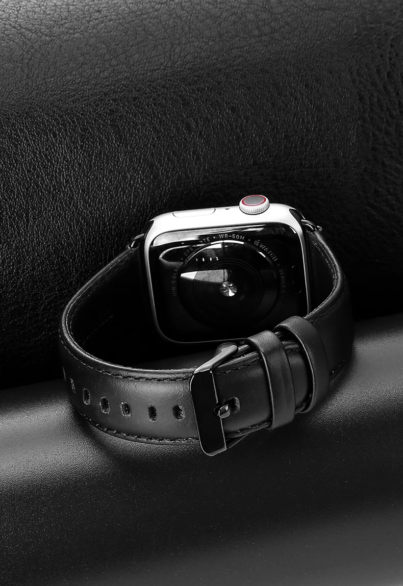 DUX DUCIS ремешок из натуральной кожи для Apple Watch Series 4 3 2 1 настоящий кожаный ремень пряжка для Apple Watch 4 44 40 42 38 мм