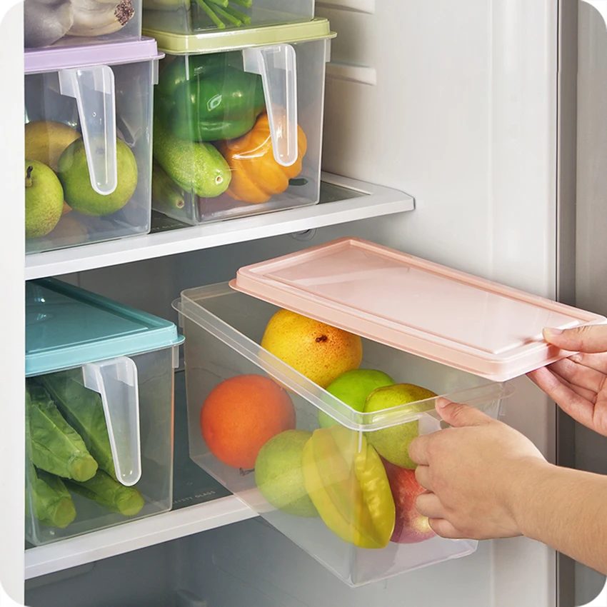 Контейнер для хранения пищевых продуктов с ручкой и крышкой контейнер еды в холодильнике большой