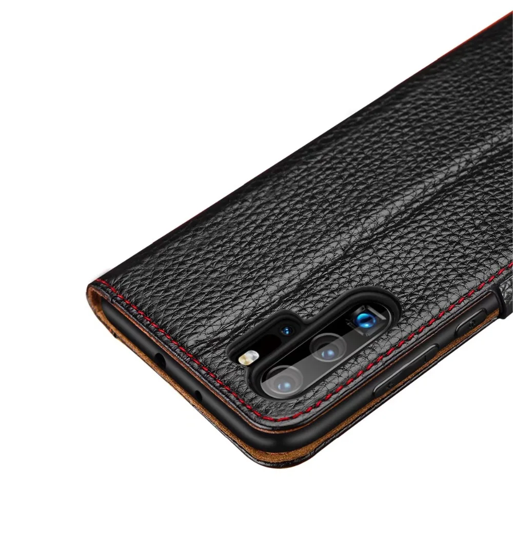 

For Huawei P30 Pro case Genuine Leather Phone cases P30PRO p30 pro flip case cover smart sleep Window view phone holder