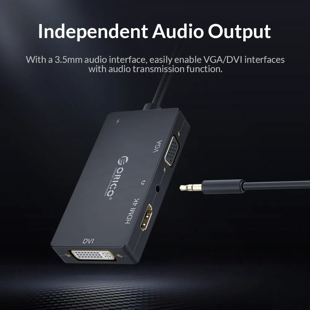 Адаптер ORICO USB C VGA DVI Type 4K для Samsung Galaxy S10/S9/S8 Huawei Mate 20/P30 Pro C|Кабели передачи данных| |