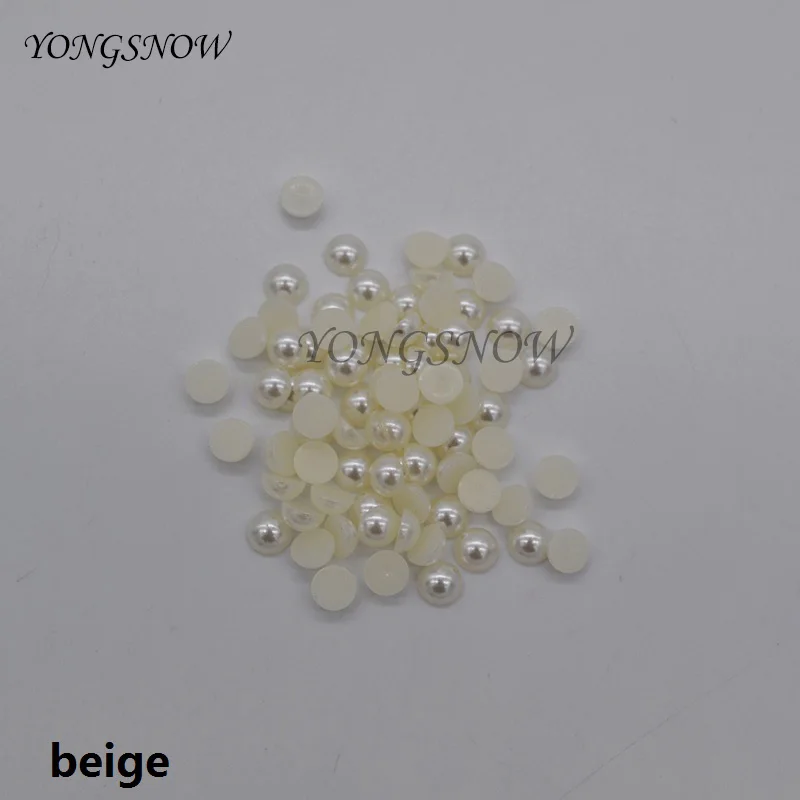 beige 100 шт./лот 6 мм Разноцветные Акриловые полукруглые плоские имитация жемчуга бусины для свадебной вечеринки украшения своими руками аксессуары - Цвет: beige