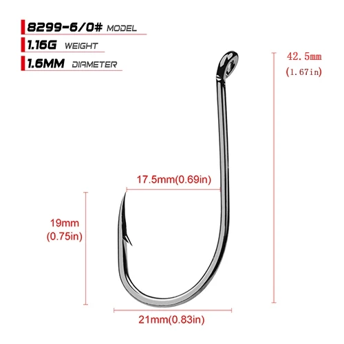size6-0 50 шт./лот рыболовный крючок 1/0#-6/0#8299 серия Осьминог HC-72A Высокоуглеродистая сталь Карп Anzol рыболовный крючок морская вода Pesca рыболовный крючок - Цвет: size6-0