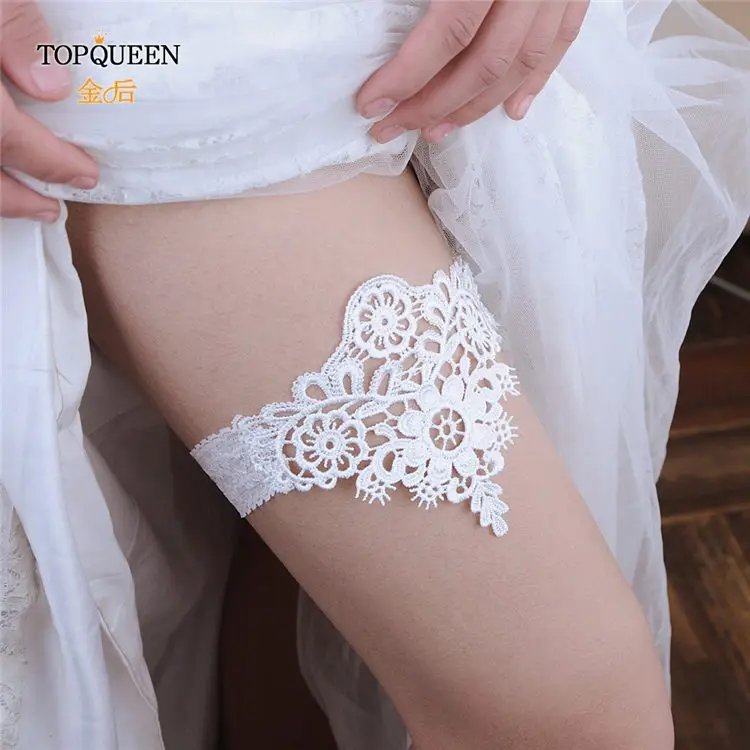 TOPQUEEN TH14 15 женское сексуальное нижнее белье чулки с подвязками кружевной подвязка пояс жгут женский пояс свадебная Подвязка свадебная девушка - Цвет: the wide ring