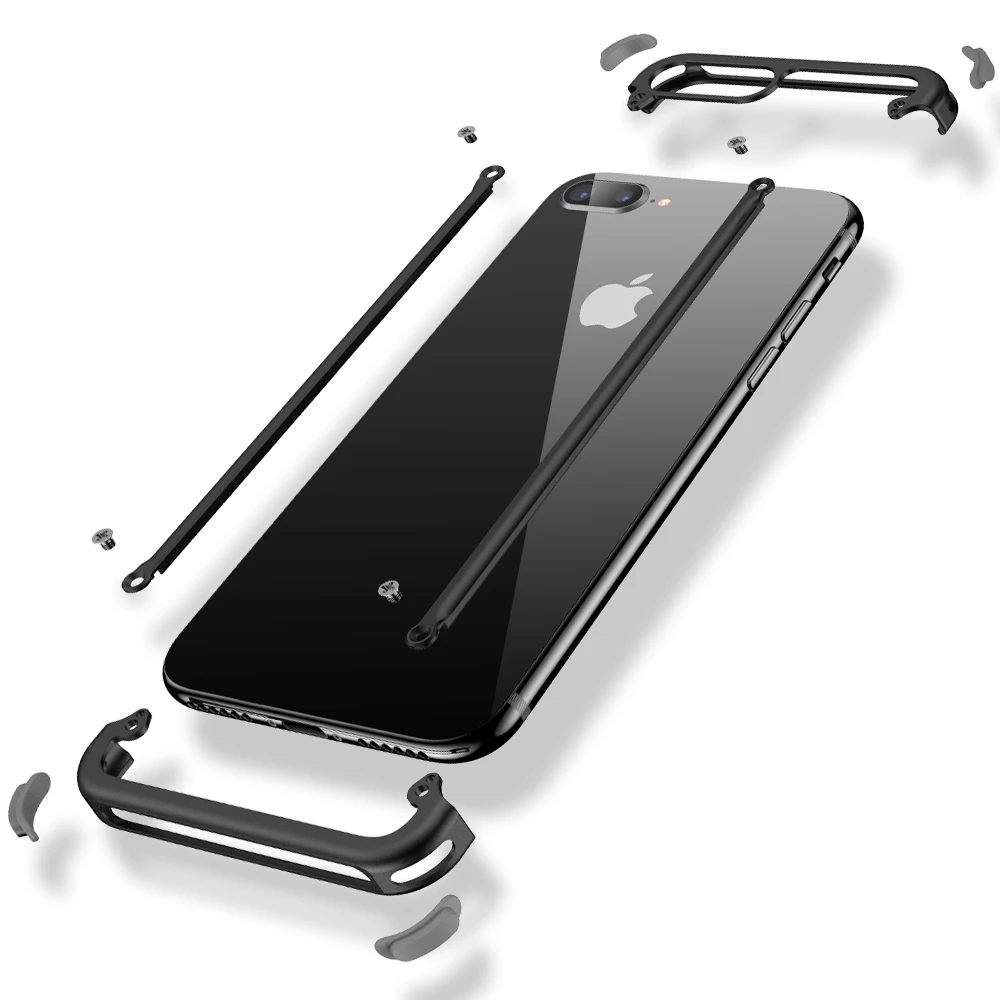 Роскошный металлический защитный чехол с подушкой безопасности для IPhone X 7 8 Plus, тонкий металлический чехол с подушкой безопасности для телефона