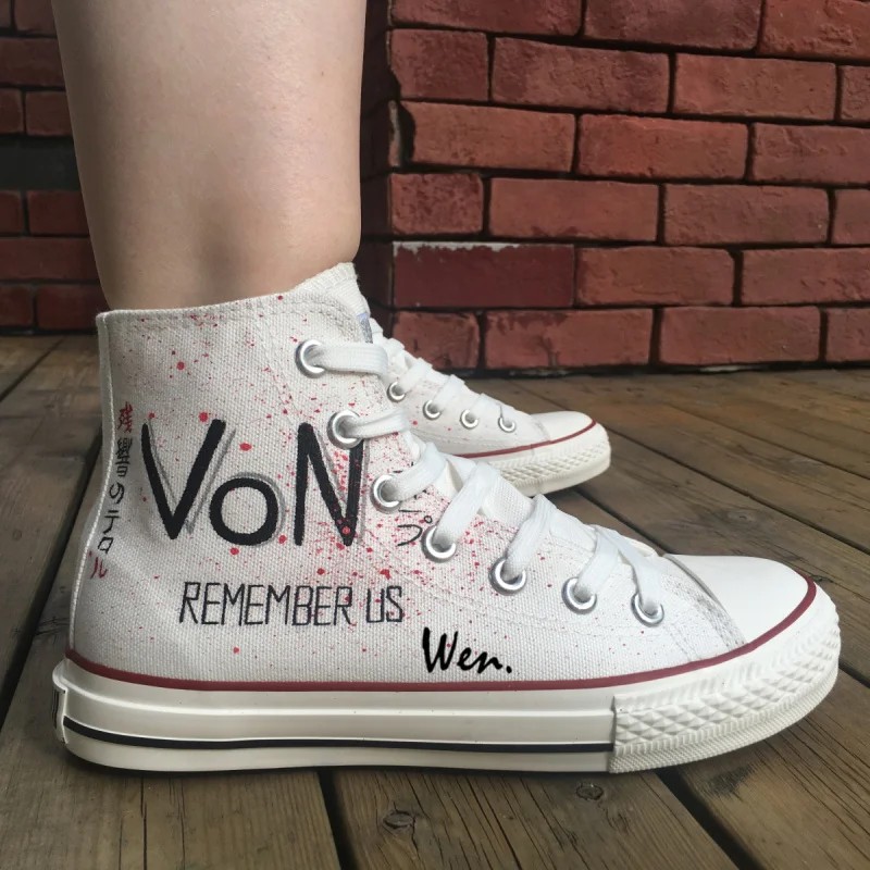 Вэнь ручная роспись обувь аниме дизайн пользовательские кроссовки Zankyou не Ужасы