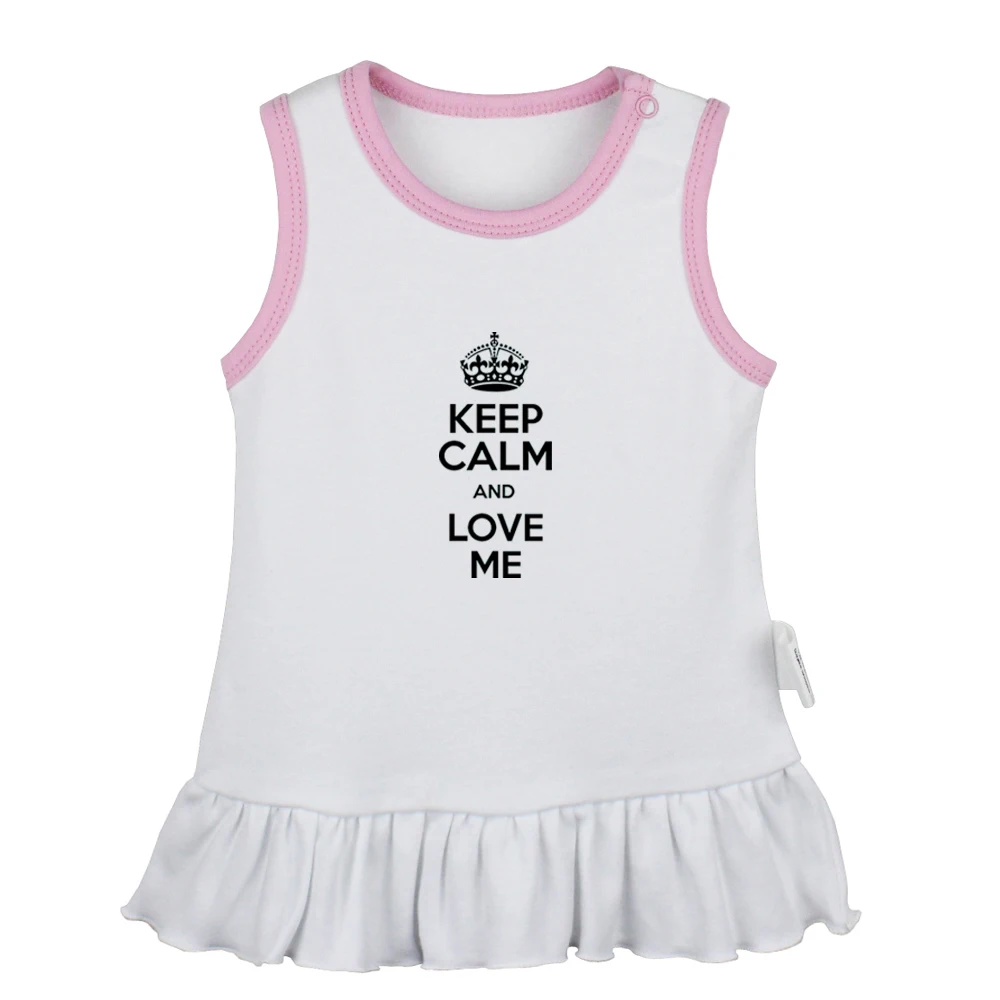 Keep Calm And Love Me Carry One Sleep Zzz/розовые дизайнерские платья для новорожденных девочек