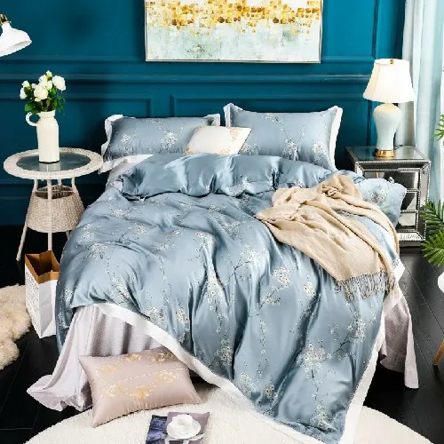 bedding set 5 Роскошный серый, зеленый, красный, 600TC, комплект постельного белья из Тенсел и шелка, Королевский размер, комплект постельного белья, пододеяльник, простыня/постельное белье, наволочки, ropa de cama - Цвет: bedding set 5