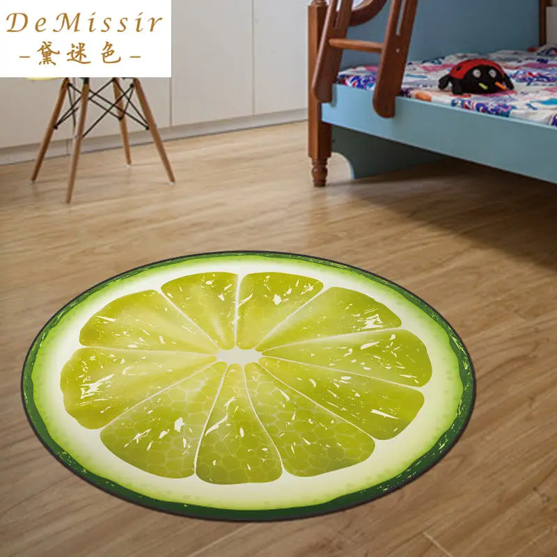 3D Fruit Round Small Rug Dywan Dia 60CM alfombras dormitorio Circular Living Room Chair Pad rugs mats tapis chambre | Дом и сад
