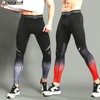 ganyanr brand running tights men sports leggings sportswear long trousers yoga pants winter fitness compression sexy gym slim