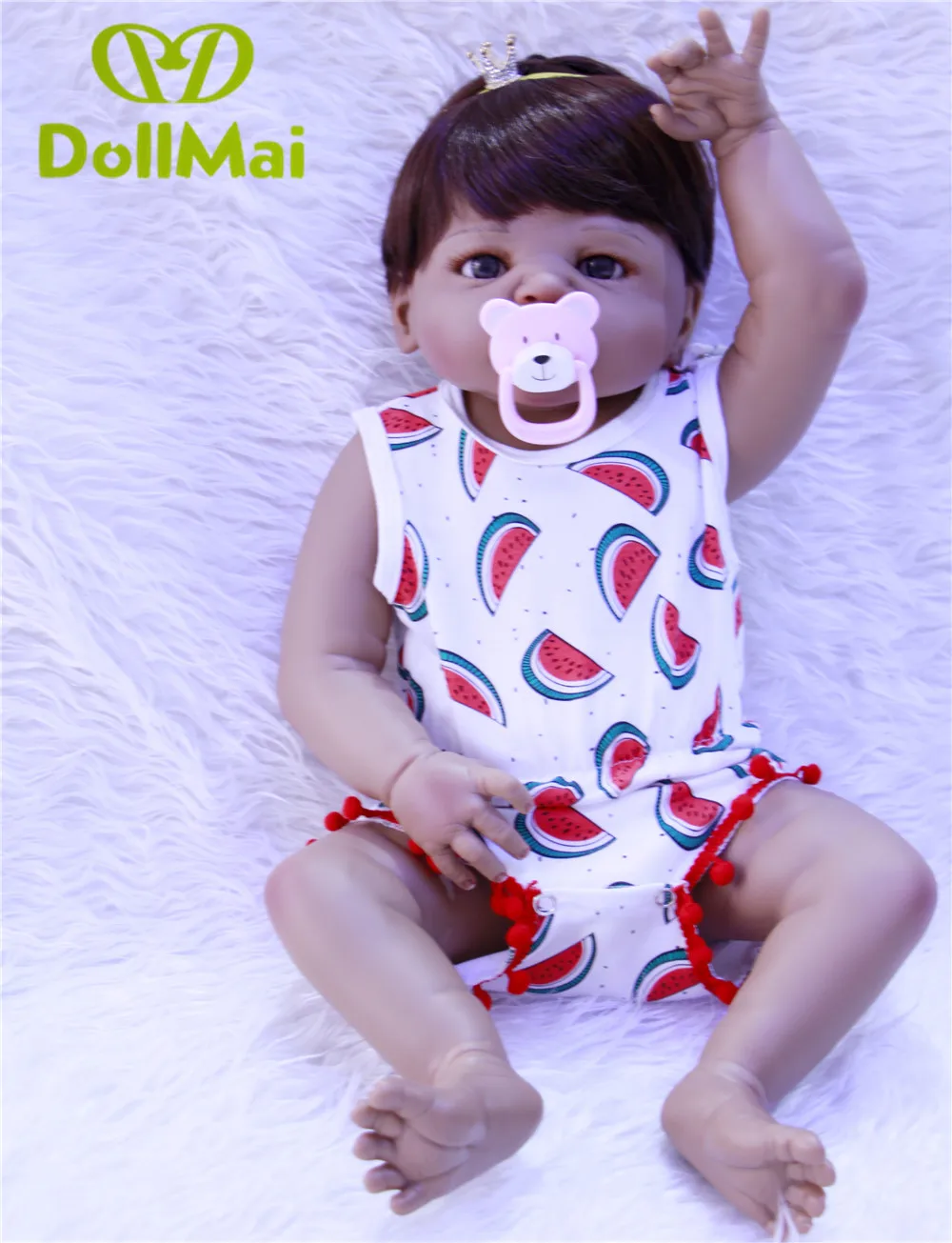 23 &quotсиликоновая Кукла Reborn Babies Реалистичная черная кожа стильный настоящий
