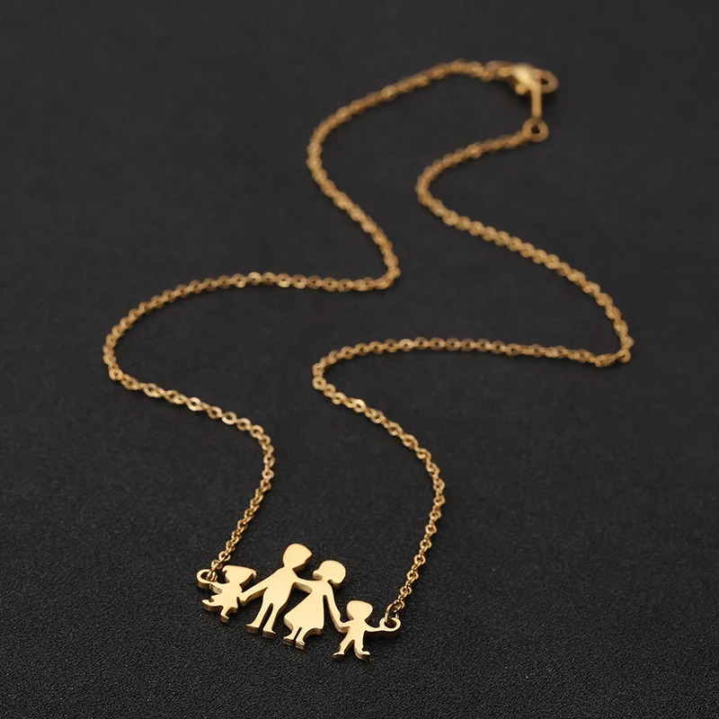 Кулон с гравировкой семьи ожерелье из нержавеющей стали для отца мамы сына и