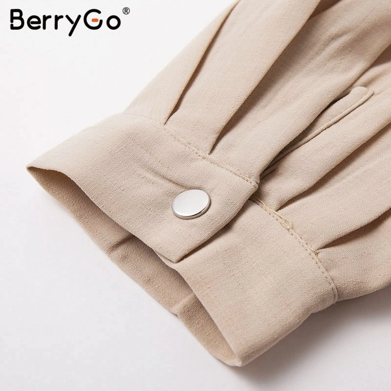 BerryGo, кружевные женские платья-рубашки, чистая сетка, вышивка, длинный рукав, на пуговицах, офисные женские платья, одноцветные пояса, Летнее мини-платье