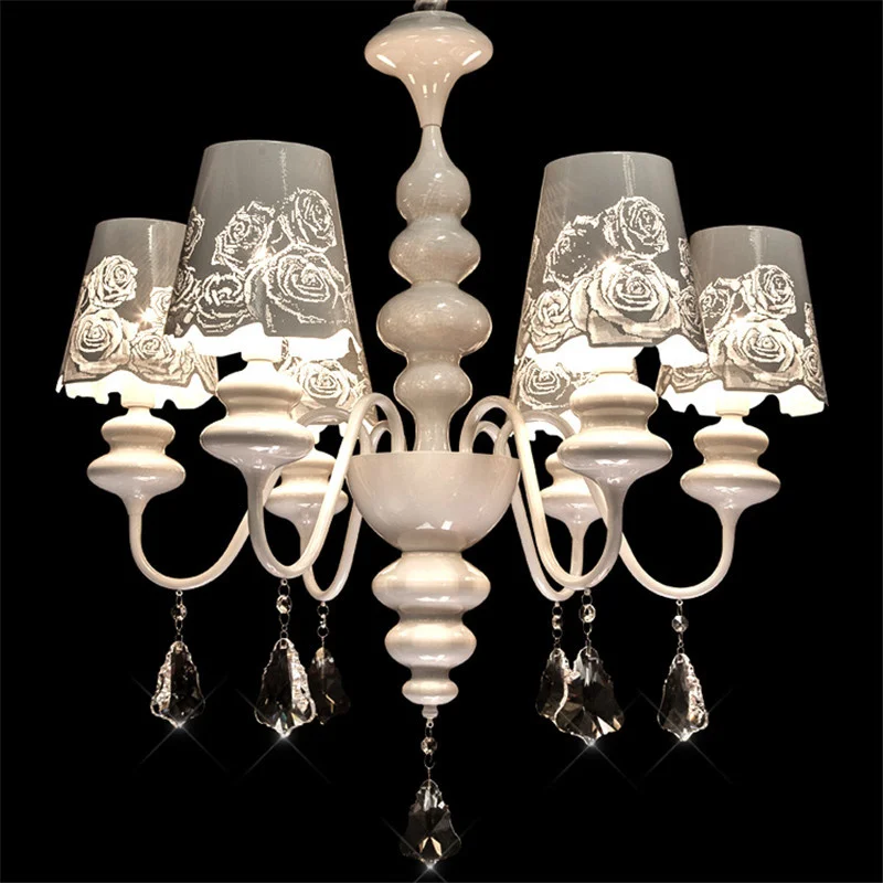 Креативные хрустальные люстры в стиле пост-модерн с розами романтичные лампочки
