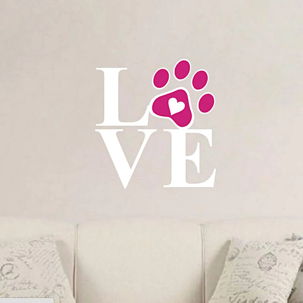 1 шт универсальных машин стен в форме сердца с рисунком собачьей лапы детская