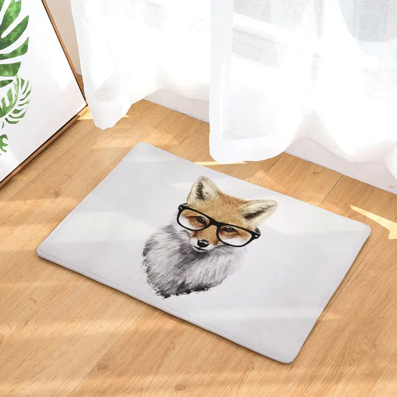 Monily Противоскользящий водонепроницаемый напольный коврик Фламинго лиса Сова