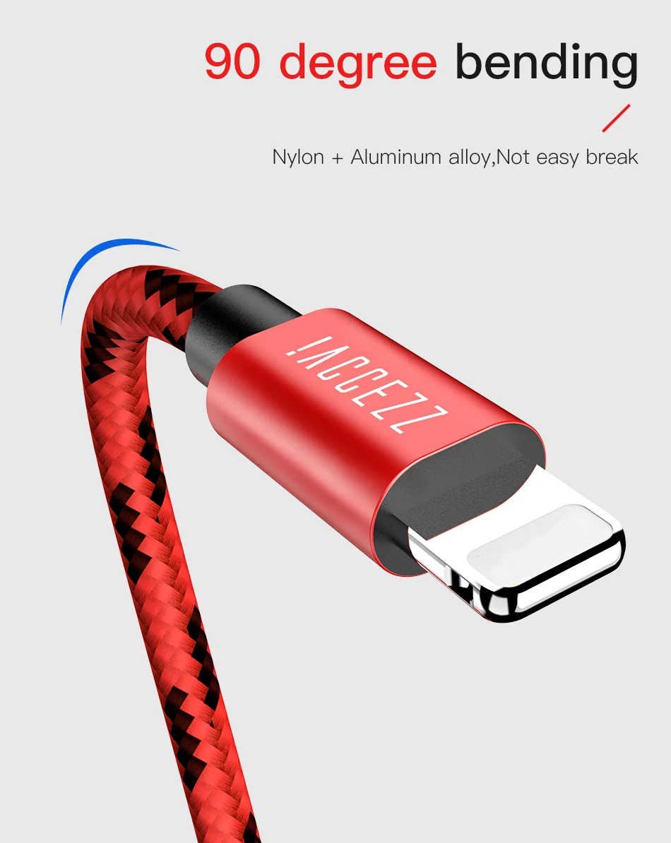 ACCEZZ 2.4A освещение USB кабель для Apple iPhone Xs Max Xr X 8 7 6 6s Plus 5S SE iPad Mini данные синхронизировать мобильный телефон кабели зарядного устройства