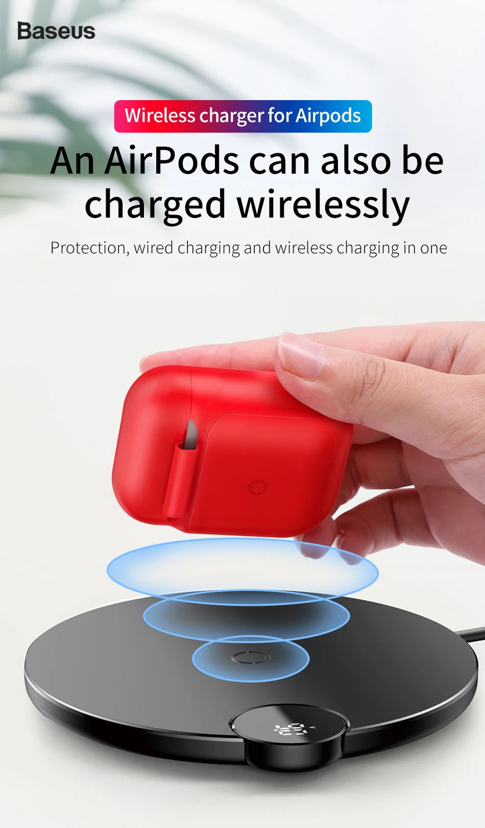 Для Airpods чехол Baseus Qi беспроводной зарядный силиконовый чехол s для Airpod защитный чехол с проводной зарядкой для Air pods Coques