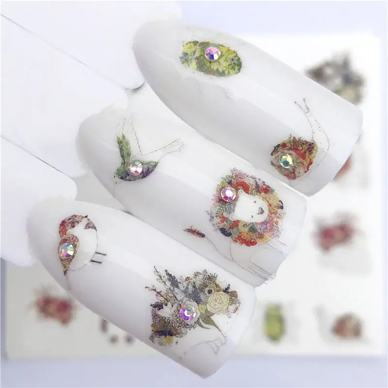 

WUF Fresh Rose / Flower / Butterfly Water Transfer Nail Art Sticker Decal Slider Manicure Wraps Tool Tip