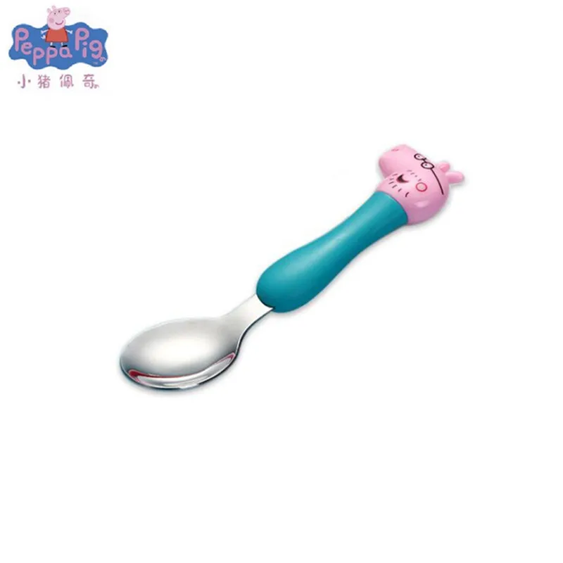 1 Pcs Фигурки Свинки Пеппы, столовая посуда, ложка, вилка, ложка для супа, набор, Обучающие, едят, обедают, стейк, Джордж, Свинка Пеппа, вечерние игрушки - Цвет: 1 Pcs