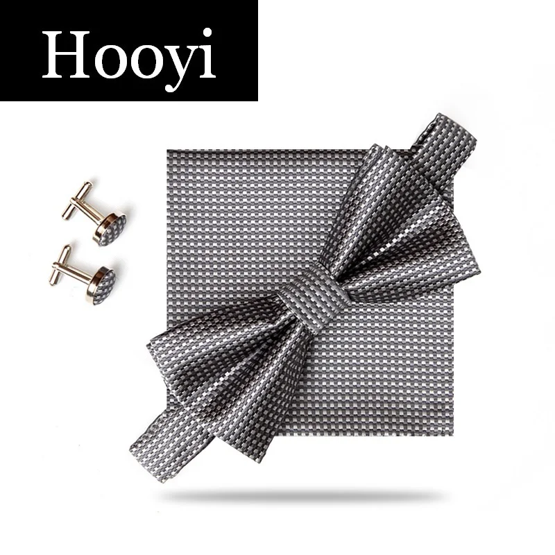 HOOYI новый галстук прибытия 2019 набор галстуков бабочок для мужчин предварительно