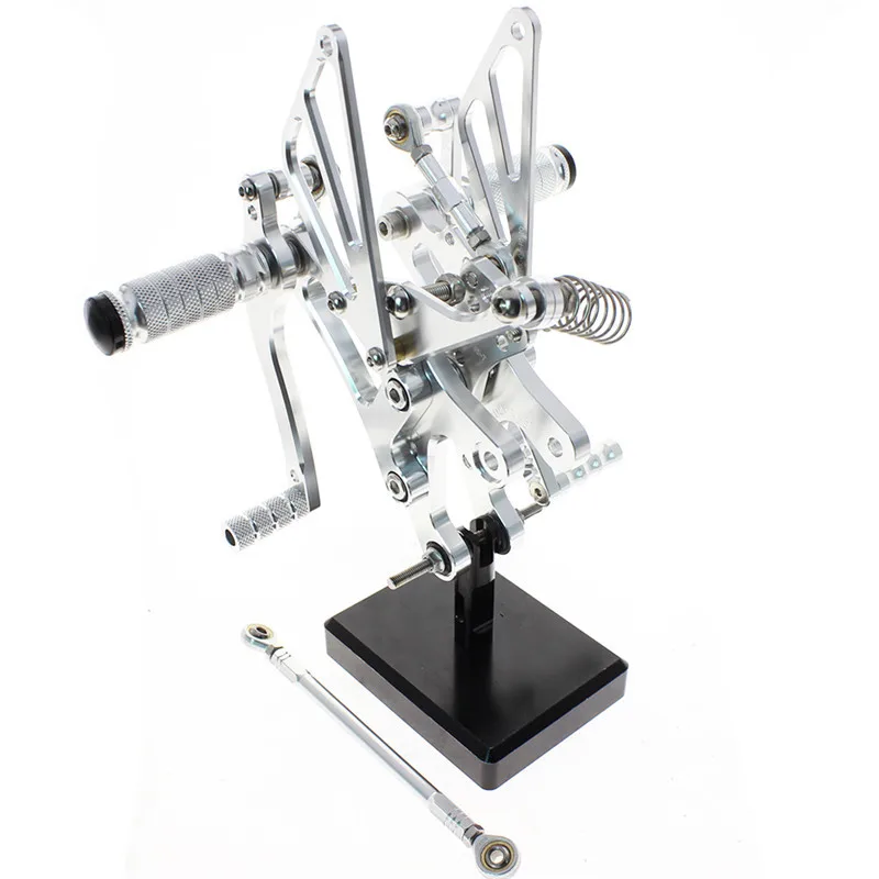 Серебристый CNC Алюминиевые Регулируемые Rearsets подножки для Yamaha YZF-R1 YZF R1 2004 2005 2006 - Цвет: Серебристый