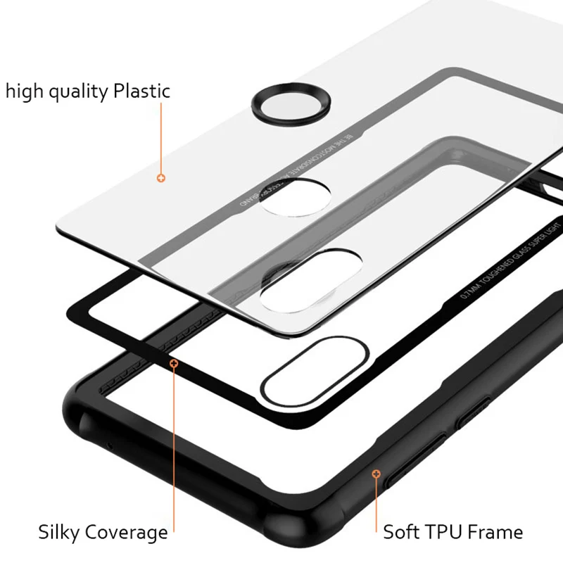 Прозрачный чехол для Xiaomi MI8 8 SE жесткие акриловые противоударные чехлы 5X 6X Mix 2s Redmi 5