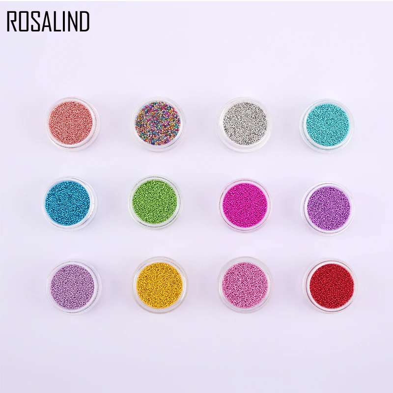 Мини бобы Rosalind 1 коробка 12 цветов блестки для ногтей все маникюра украшения