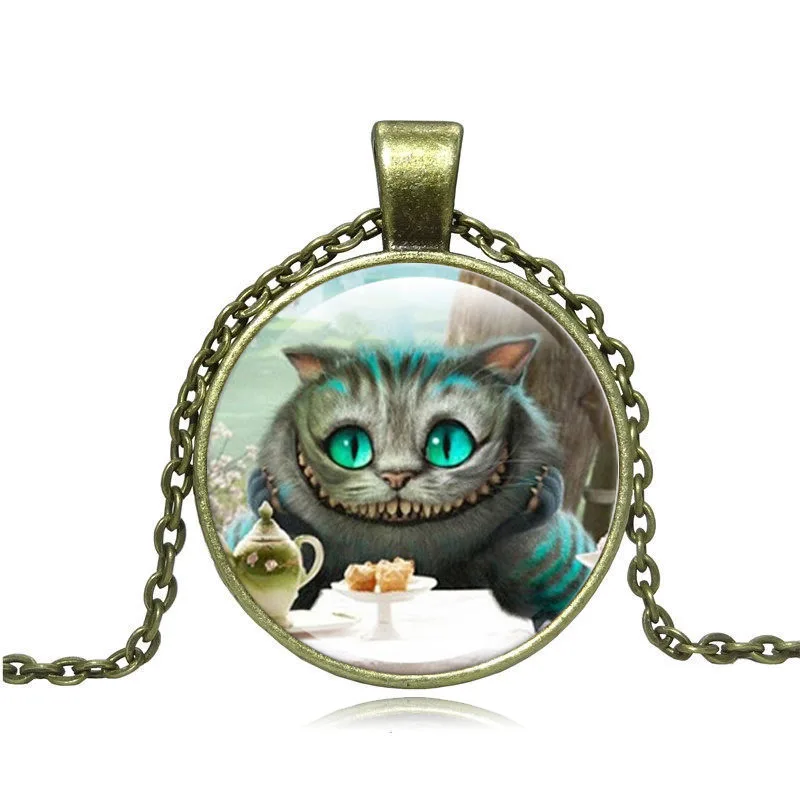 XUSHUI XJ ожерелье с кабошоном изображением Чеширского кота в стране чудес женское