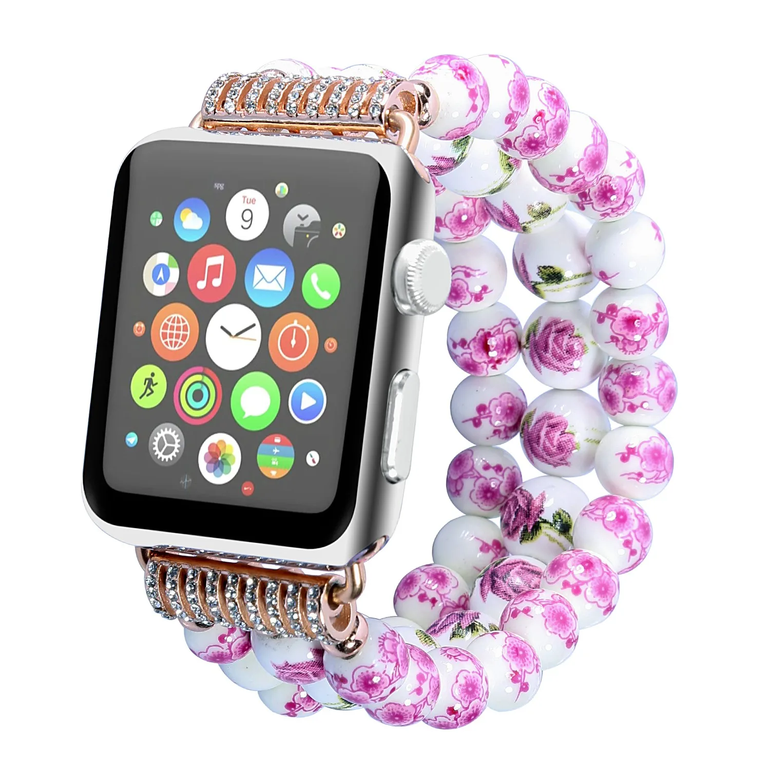Женский цветочный ремешок ручной работы для Apple Watch Series 1 2 3 Band 42 мм 38 наручных
