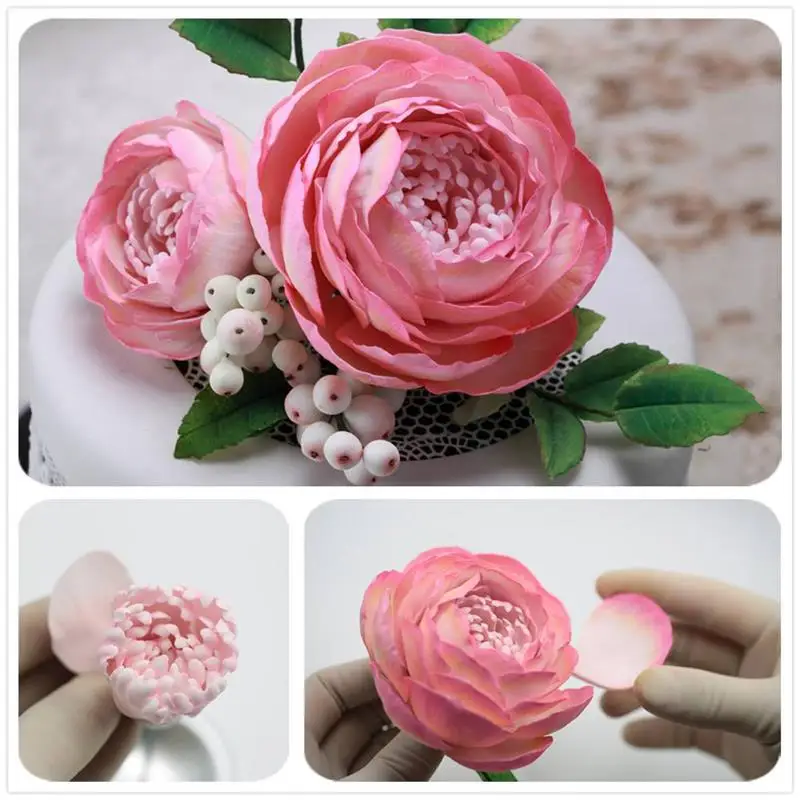 3 шт. форма для торта Пион цветок листья нож и печенья Форма из нержавеющей стали